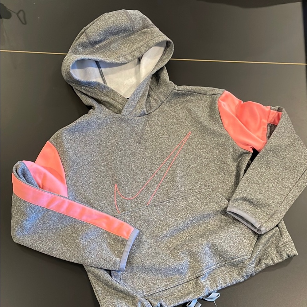 Nike Gray and Pink Sweatshirt with Hood